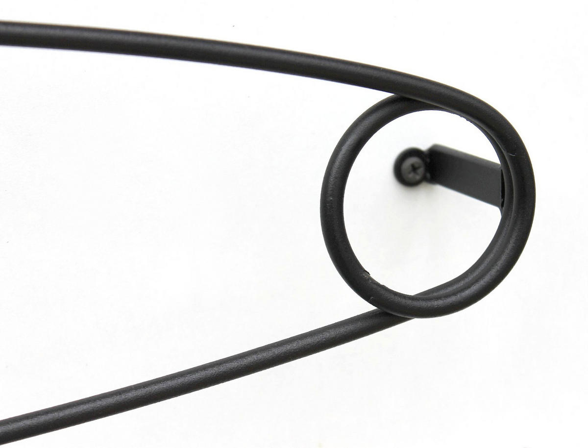 HANDTUCHHALTER Sicherheitsnadel Metall Schwarz 62 cm - Schwarz, Metall (62/12/5.5cm) - DanDiBo