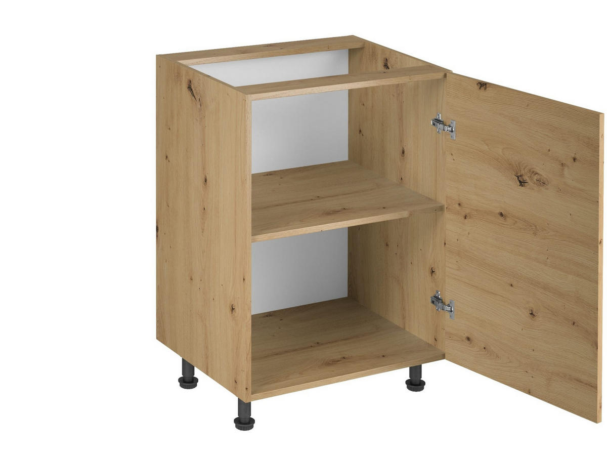 KÜCHENZEILE 260 cm - Langen K19-M260 - in Artisan Eiche - Schwarz/Eiche Artisan, Holz/Holzwerkstoff (260/210/47cm)