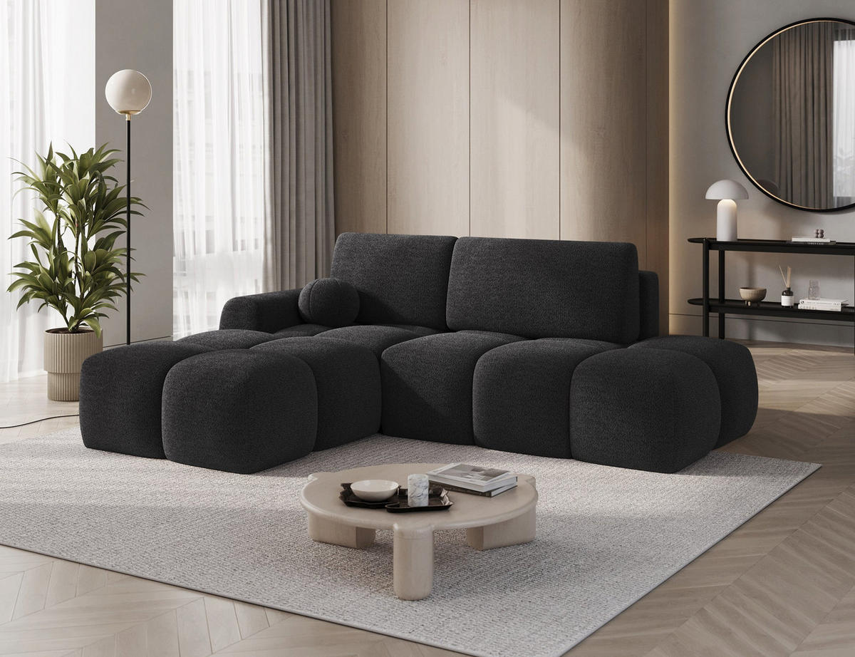 ECKSOFA VITTARIO mit Schlaffunktion & Bettkasten – Modernes L-Sofa 227 cm, inklusive Kissen - Anthrazit, Kunststoff (227/95cm) - Wohnideebilder