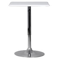 STEHTISCH – Weiß, 63x63 cm, Lederoptik, höhenverstellbar, drehbar, Chromgestell - Silberfarben/Weiß, Kunststoff/Textil (63/83/63cm) - KADIMA DESIGN
