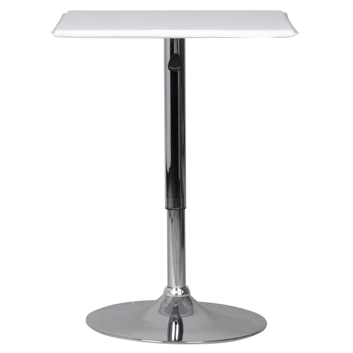STEHTISCH – Weiß, 63x63 cm, Lederoptik, höhenverstellbar, drehbar, Chromgestell - Silberfarben/Weiß, Kunststoff/Textil (63/83/63cm) - KADIMA DESIGN