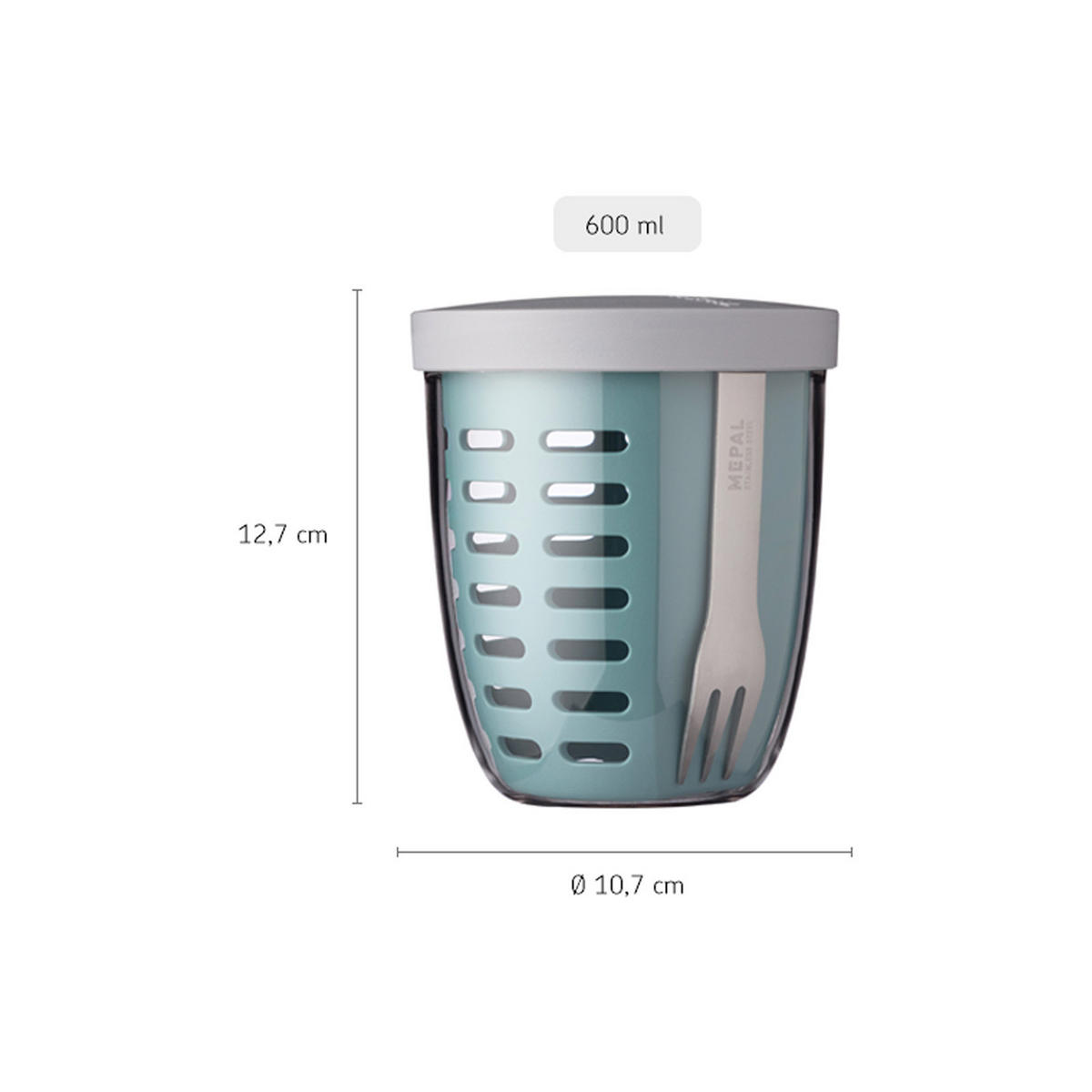 FRUITPOT Ellipse Nordic Black 600 ml - Schwarz, Kunststoff (10.7/12.7/10.7cm) - Mepal