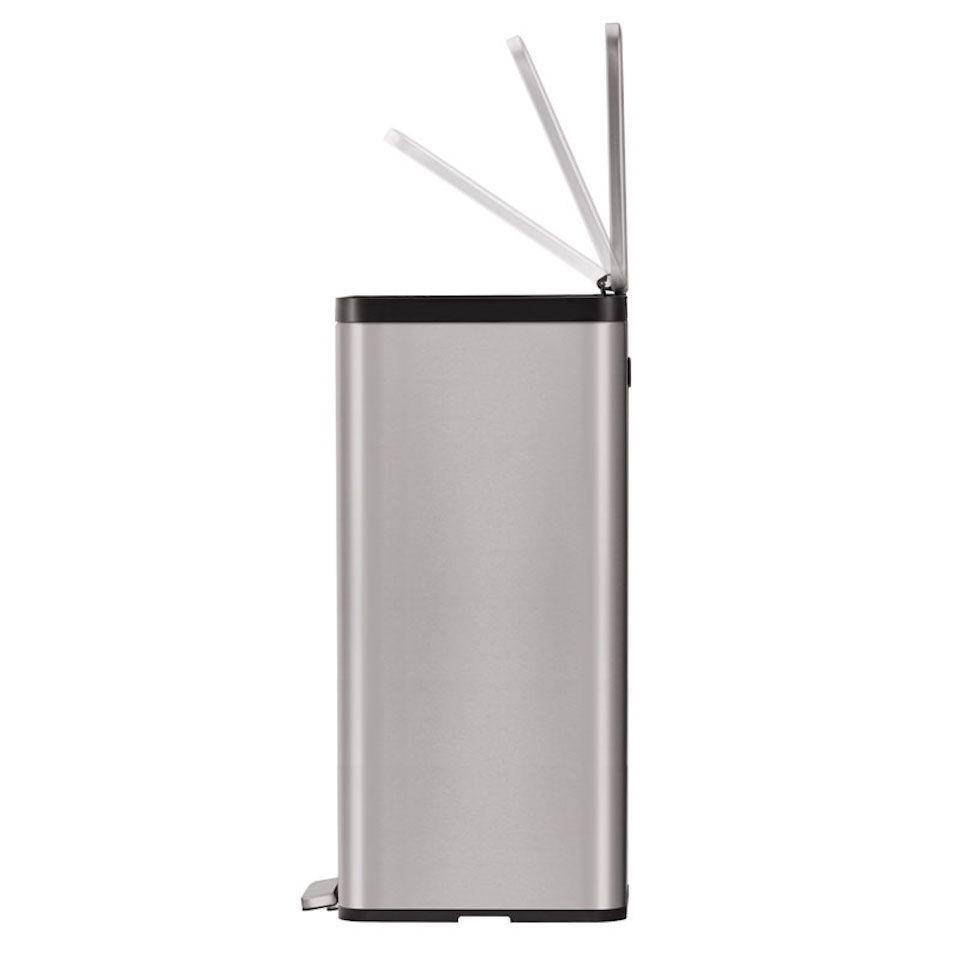MÜLLEIMER Kompakter und Funktionaler Aus Mattgrauem Edelstahl 45 Liter 75,3 x 28,6 x 42,8 cm Silber - Silberfarben, Metall (28.6/75.3/42.8cm) - PROREGAL