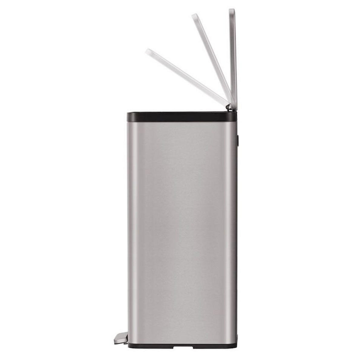 MÜLLEIMER Kompakter und Funktionaler Aus Mattgrauem Edelstahl 45 Liter 75,3 x 28,6 x 42,8 cm Silber - Silberfarben, Metall (28.6/75.3/42.8cm) - PROREGAL