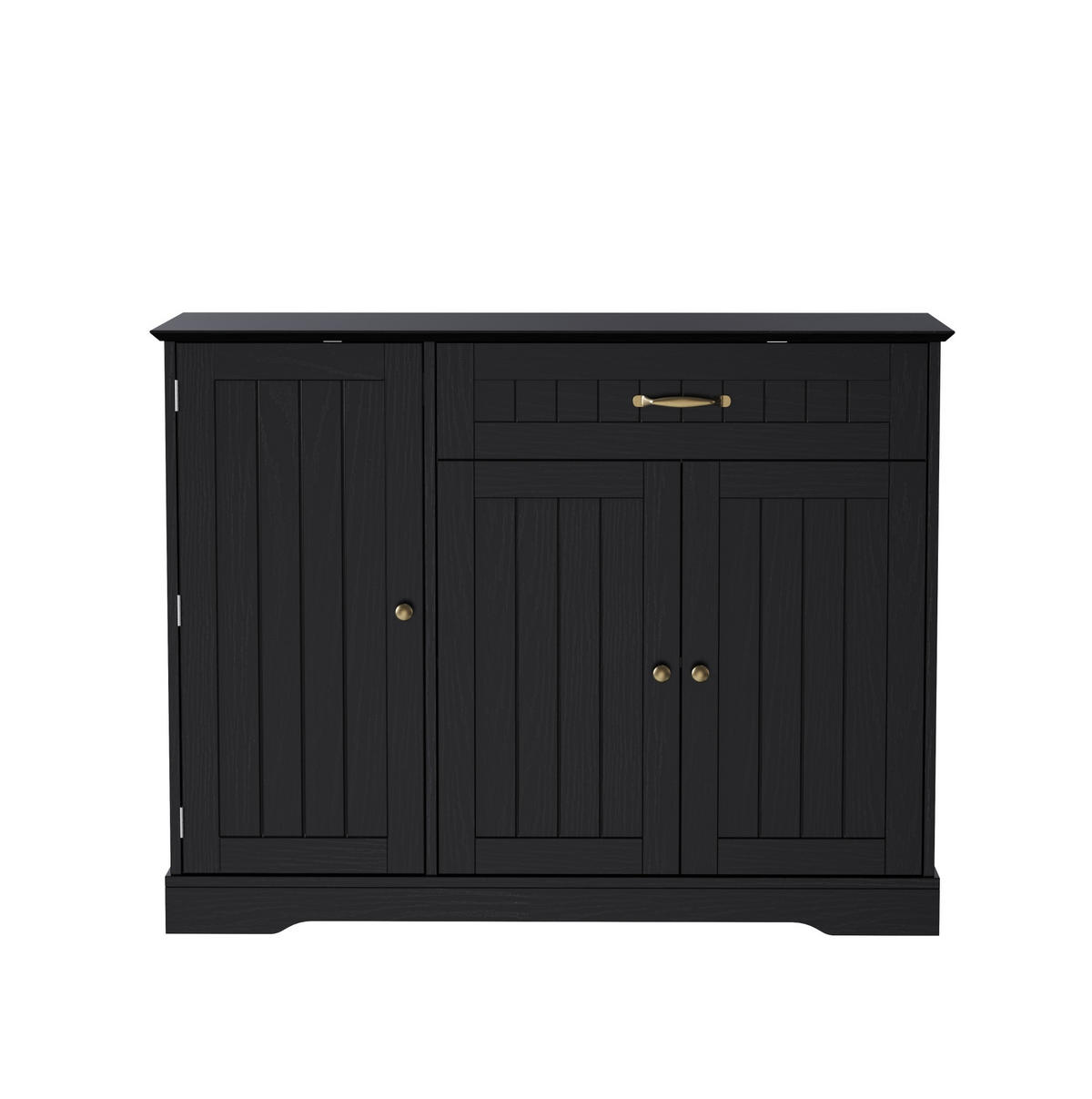 SIDEBOARD mit 3 Türen, Schublade und verstellbaren Einlegeböden, MDF Schwarz - Schwarz, Holzwerkstoff (107/83.4/40cm) - Redom
