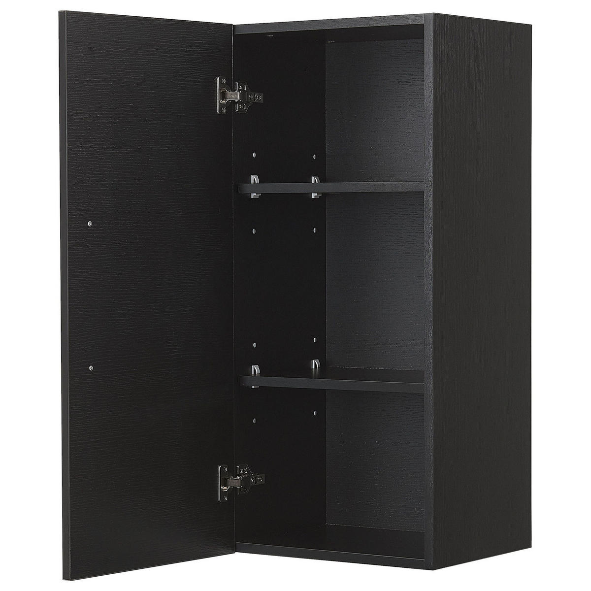 BAD HÄNGESCHRANK schwarz Bilbao - Silberfarben/Schwarz, Holzwerkstoff (40/88/35cm) - Beliani