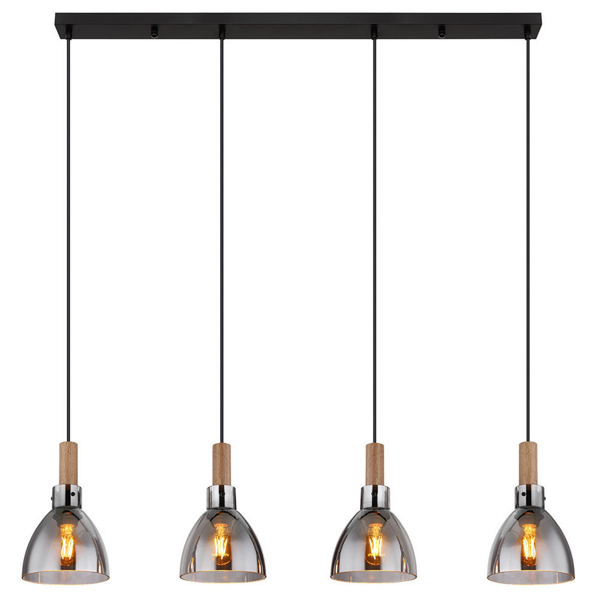 HÄNGELEUCHTE Mattea Metall Schwarz - Schwarz, Glas (105/16/120cm) - Globo Lighting