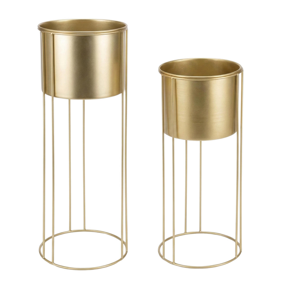 ÜBERTOPF-SET Osmos Gold 2er-Set - Goldfarben, Metall (21/58/21cm) - EDENIA