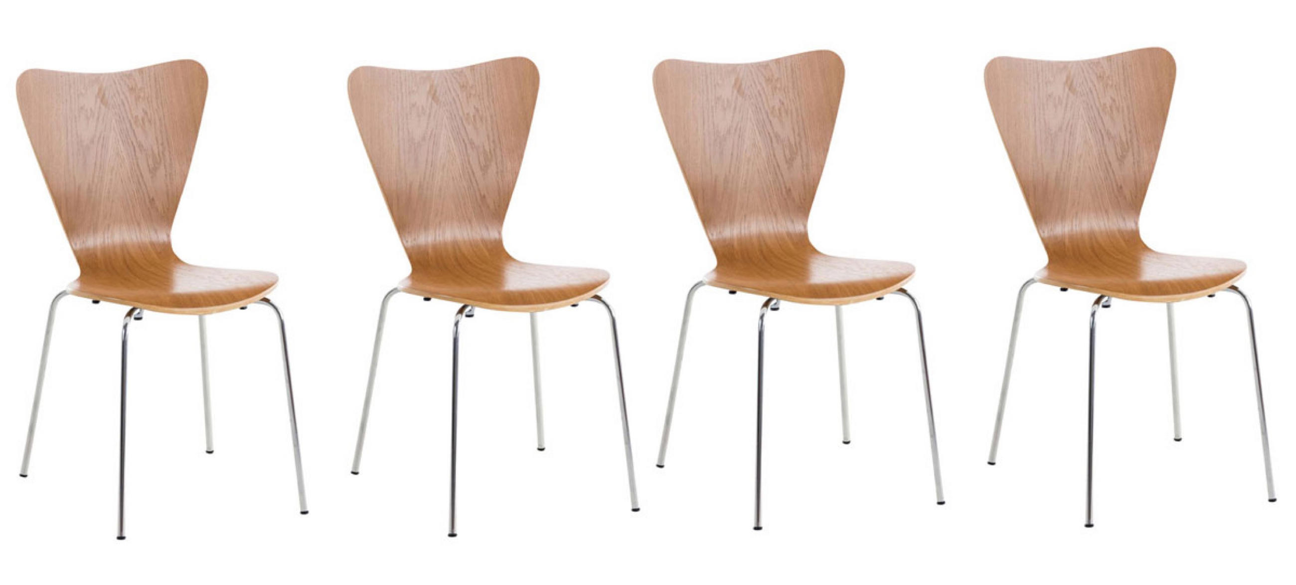 BESUCHERSTUHL Groningen - 2er Set eiche - Braun, Metall (46/81/47cm) - TPFLiving