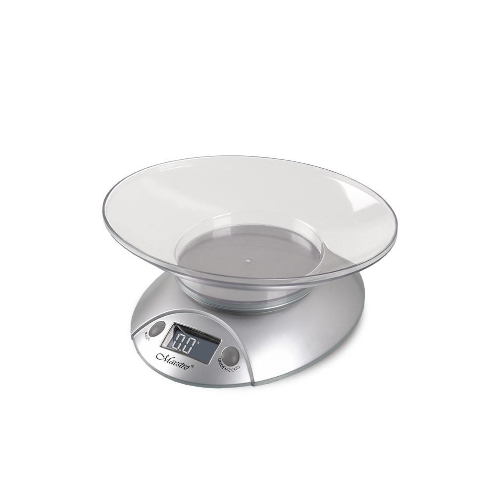 KÜCHENWAAGE Silber 21/18/6 cm MR1801 - Silberfarben, Kunststoff - Maestro 