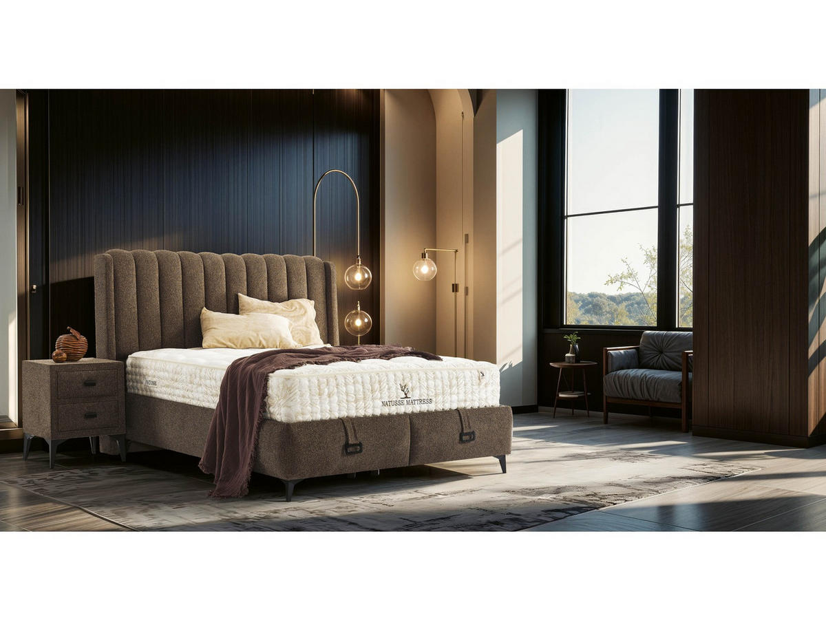 POLSTERBETTSET Intense 180x200 Braun - Braun, Metall (180/200cm) - Villa Möbel