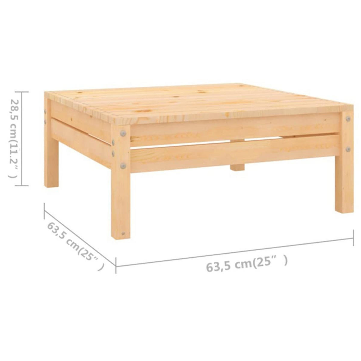 GARTEN-LOUNGE-SET 7-TLG. Massivholz Kiefer - Braun, Holz - vidaXL