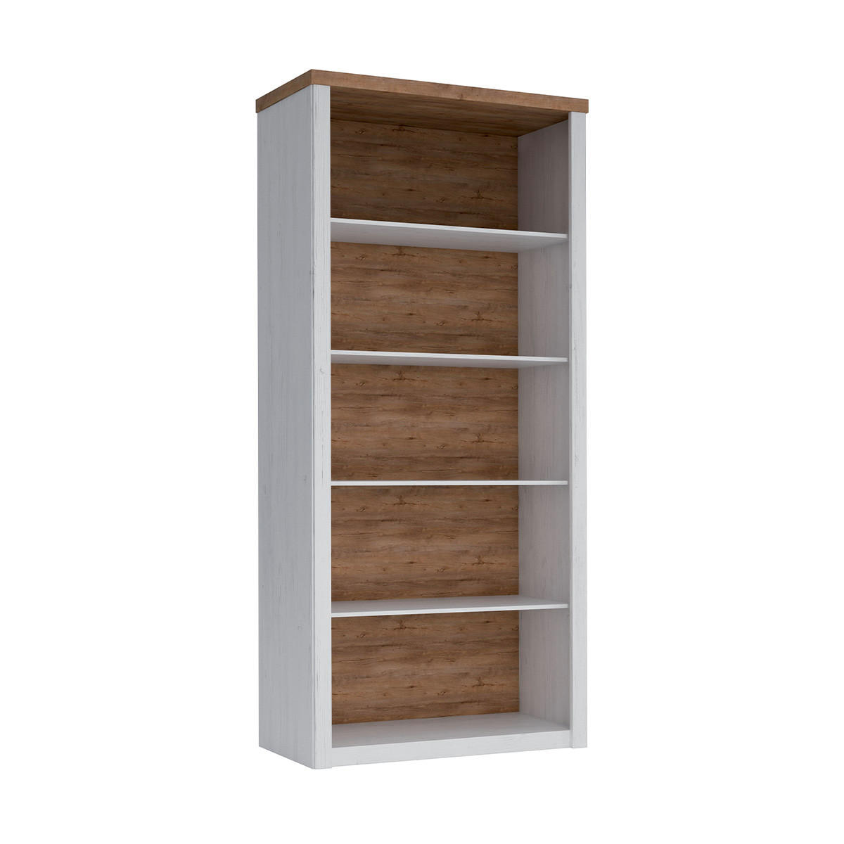 REGÁL NA KNIHY Léandre Biela a drevo - biela, kompozitné drevo (90.2/198.1/43.3cm) - Petits-meubles