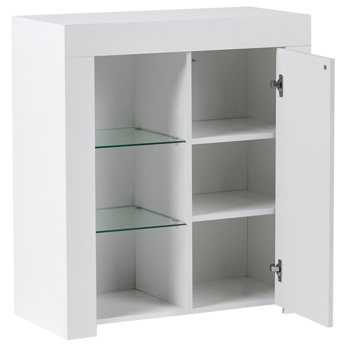 SIDEBOARD mit LED-Beleuchtung Weiß Kamloops - Weiß, Holzwerkstoff (75/84/35cm) - Beliani