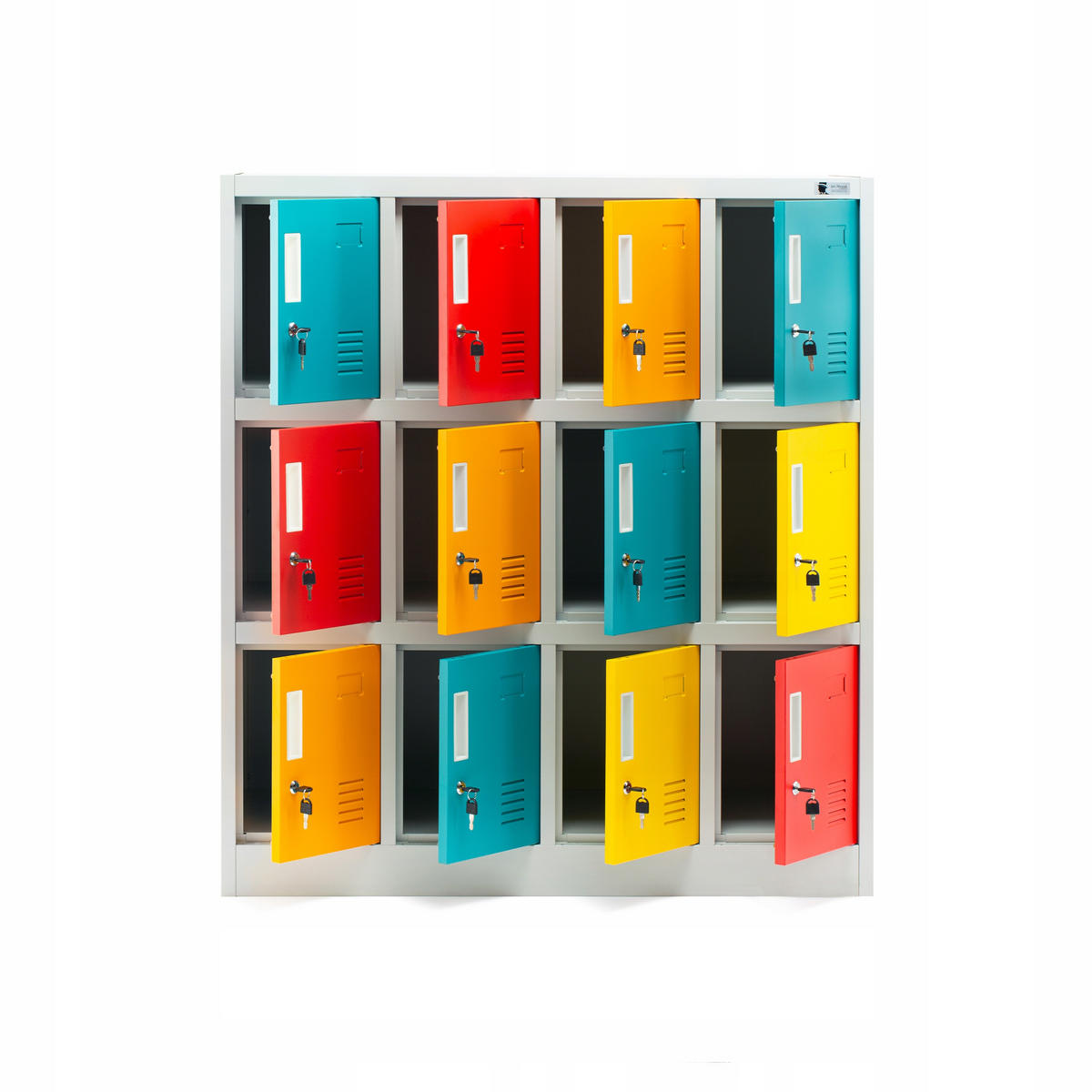 SCHLIESSFACHSCHRANK OLA - Blau/Gelb, Metall (109/120/45cm) - Jan Nowak
