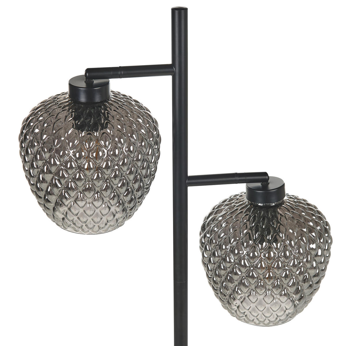 STEHLAMPE Sherry 25/25/161 cm - Schwarz, Glas (25/25/161cm) - Beliani