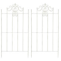 RANKGITTER 2er Set Metall antik weiß - Weiß, Metall (85.5/170/2cm) - CLP