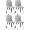 STUHL 4er Set Stoff Grau - Schwarz/Grau, Textil/Metall (45/88/53cm) - CLP