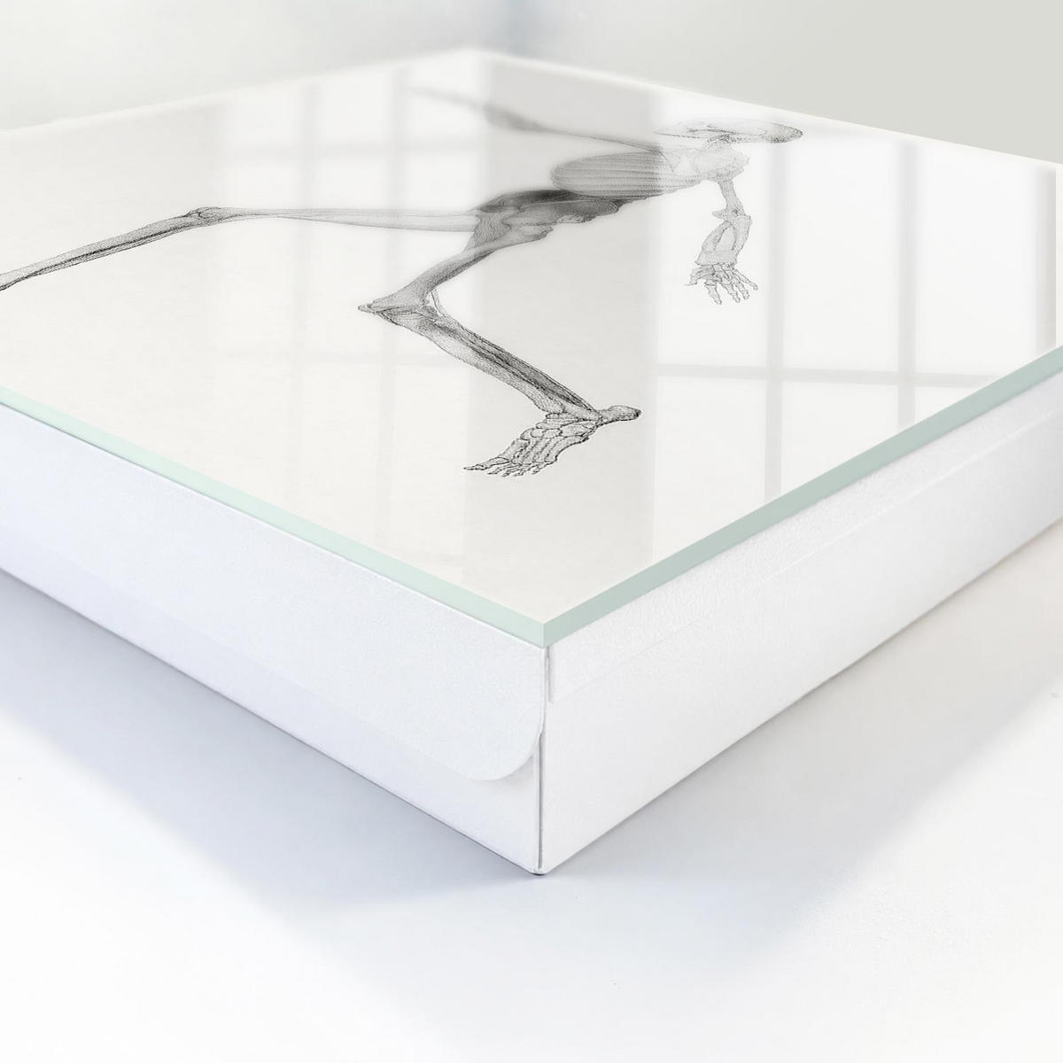 SCHLÜSSELBOX Weiß 30x30 cm – Türöffnung nach rechts - Skelettbewegung - Grau, Metall (30/30/5cm) - TULUP