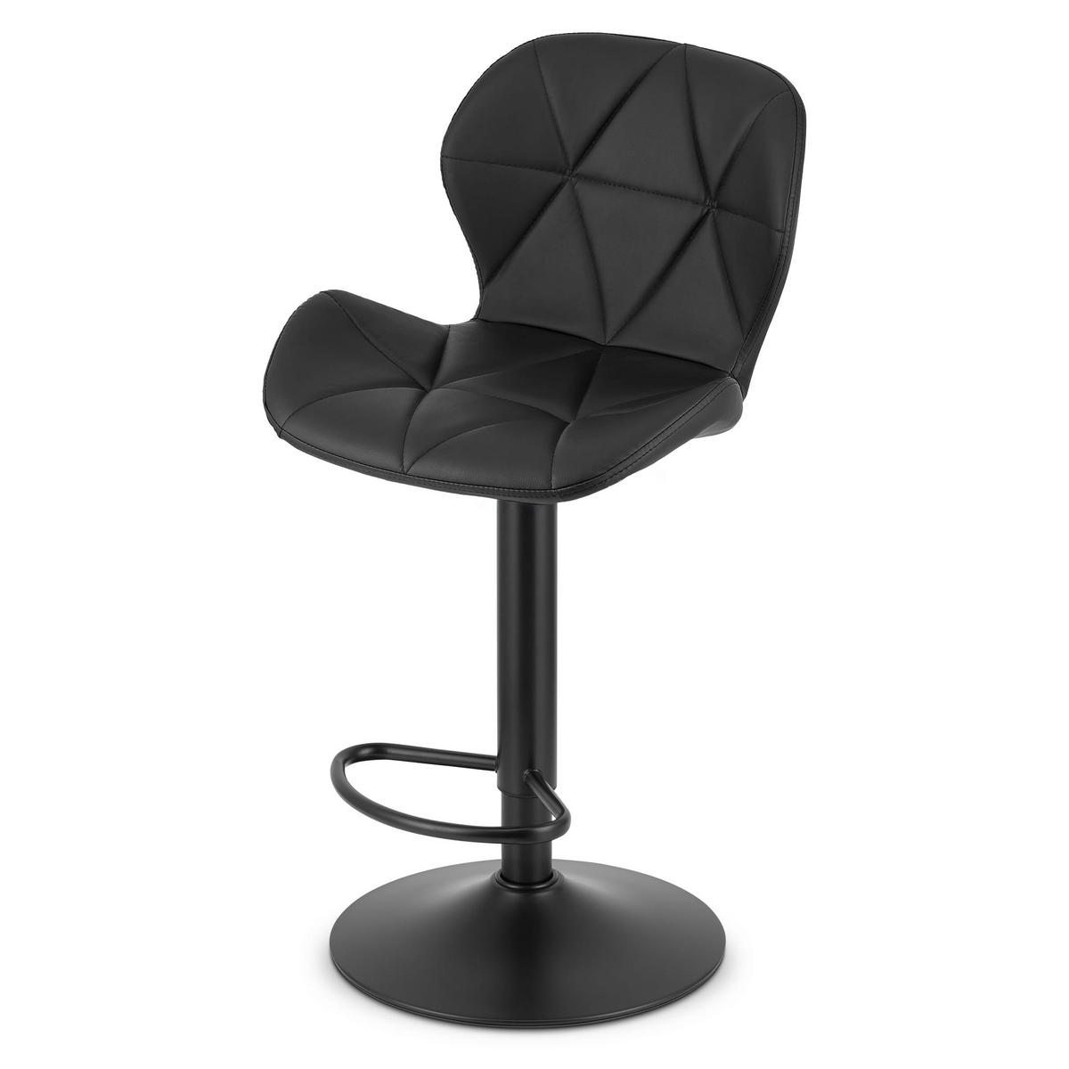 BARHOCKER 2-er Set WEST ECO schwarzer Sitz, schwarze Basis - Schwarz, Leder (46/111/48.5cm) - Valora