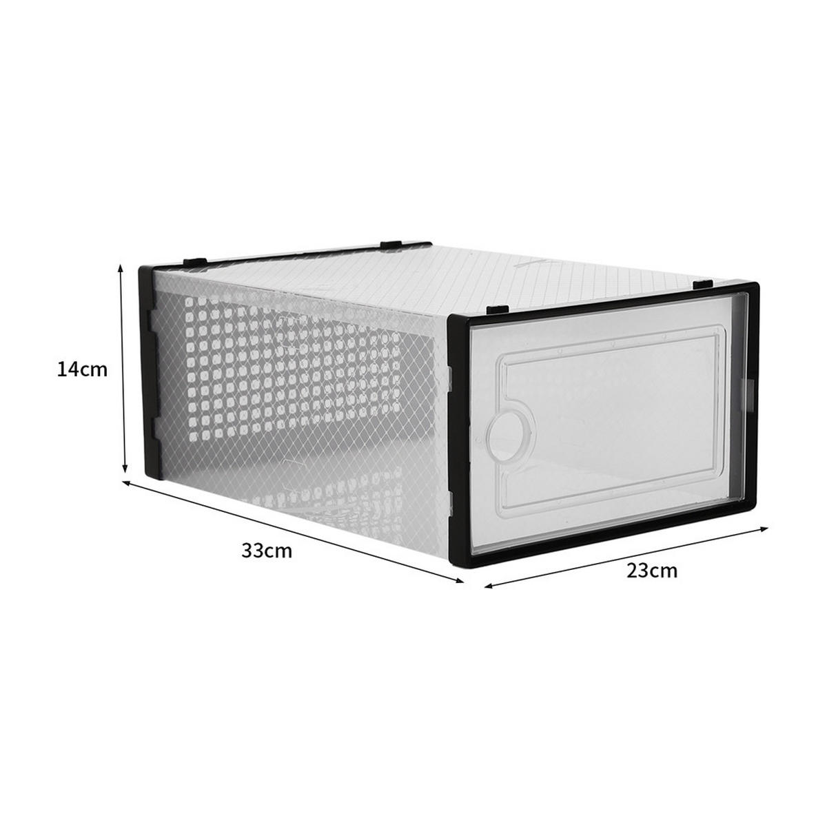 SCHUHBOXEN Kunststoff Schwarz 12er-set 33x23x14cm- Einfacher doppelrahmen klappbarer mehrschichtiger Aufbewahrungsständer - Schwarz, Kunststoff (23/14/23cm) - Livingandhome