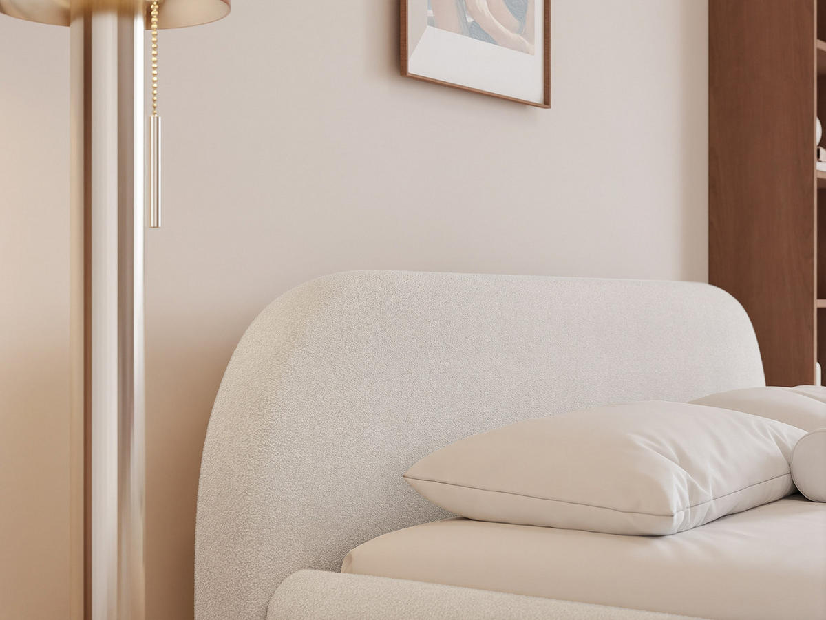 POLSTERBETT Dmar 160x200 cm, Weiß - Weiß, Textil (200/160cm) - Fedve