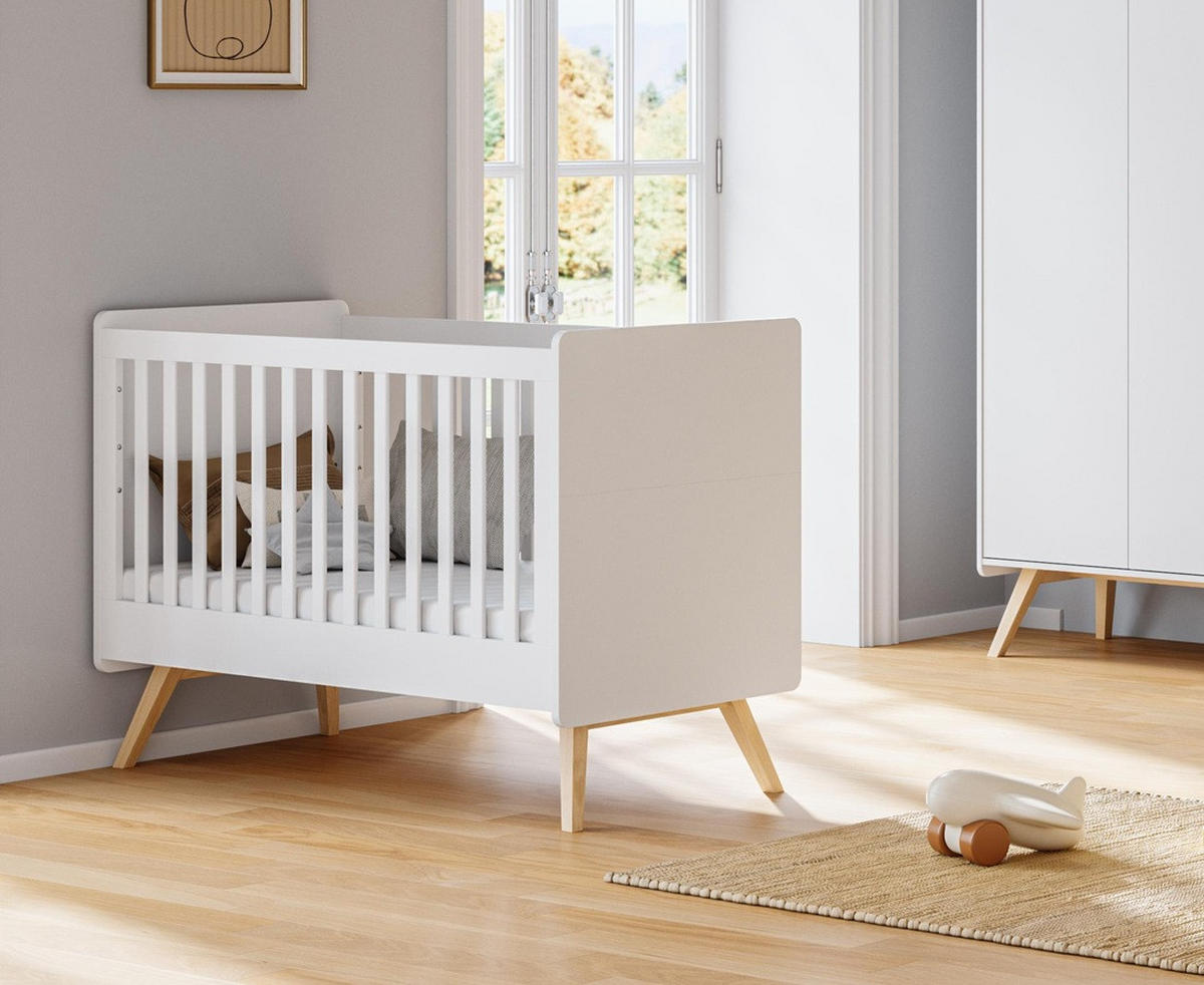 BABYZIMMER Vienna Set B - 4-teilig - Weiß - Weiß, Holzwerkstoff (149/200/58cm) - QMM TraumMöbel
