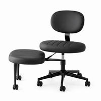 BÜROSTUHL ergonomisch drehbar Schwarz armlehnenfrei - Schwarz, Kunststoff (40/92/69cm) - Meubliv
