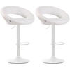 BARHOCKER 2er Set Mekim Kunstleder Weiß Weiß - Weiß, Leder/Metall (53/80/47cm) - DELUKE