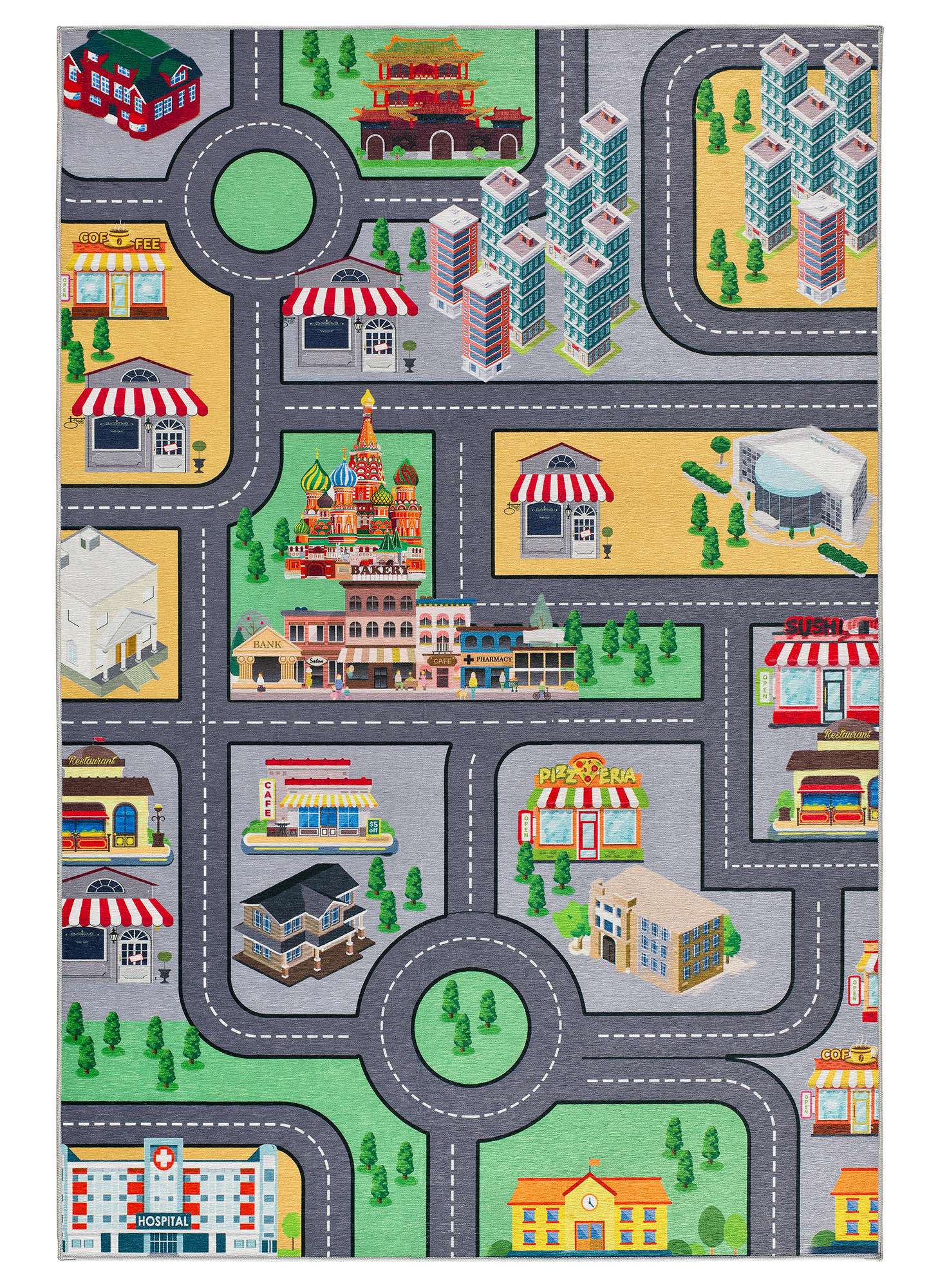Atticgo Kinderteppich Mehrfarbig 120x170 cm