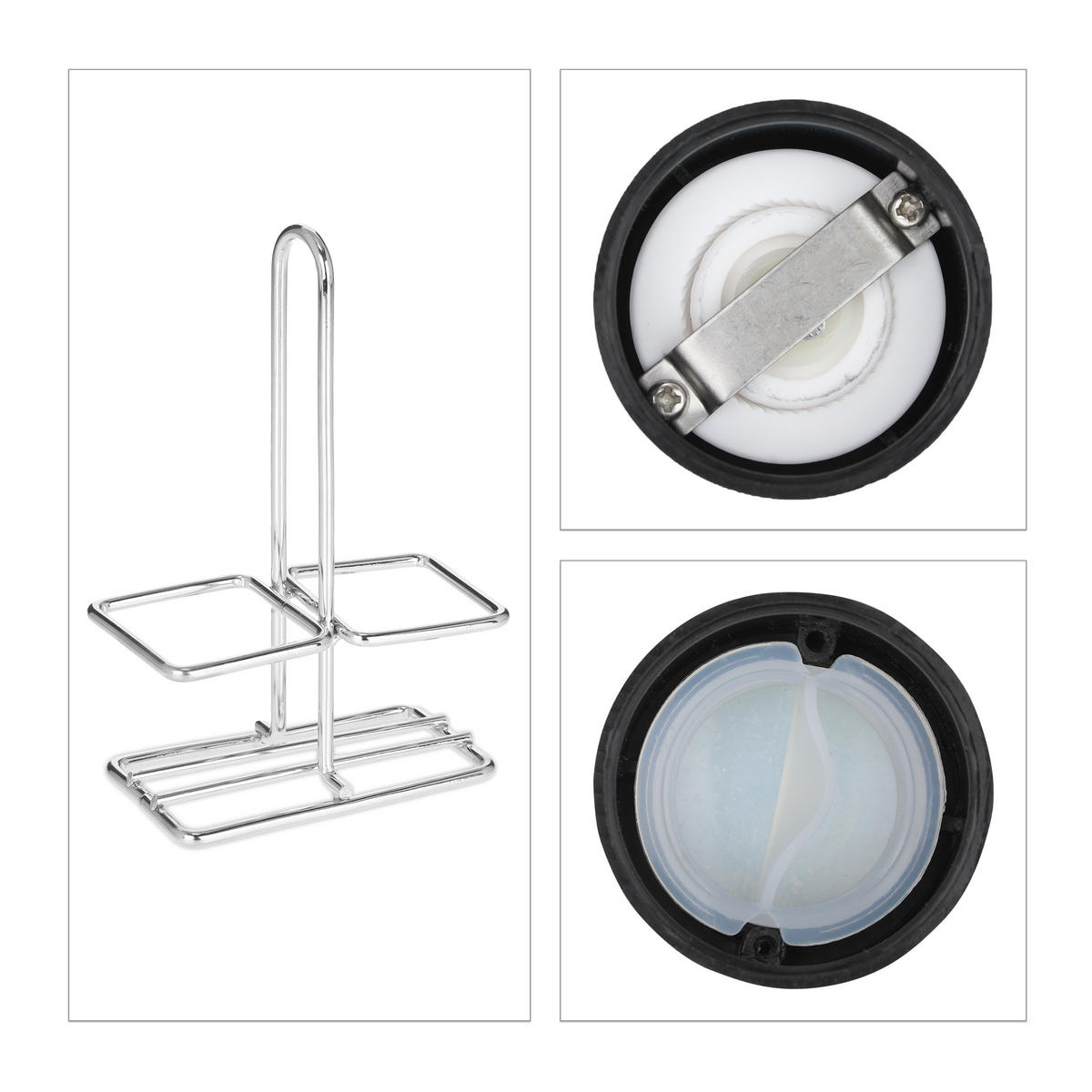 GEWÜRZSTREUER - Silberfarben, Keramik/Kunststoff (10/15/5cm) - Relaxdays