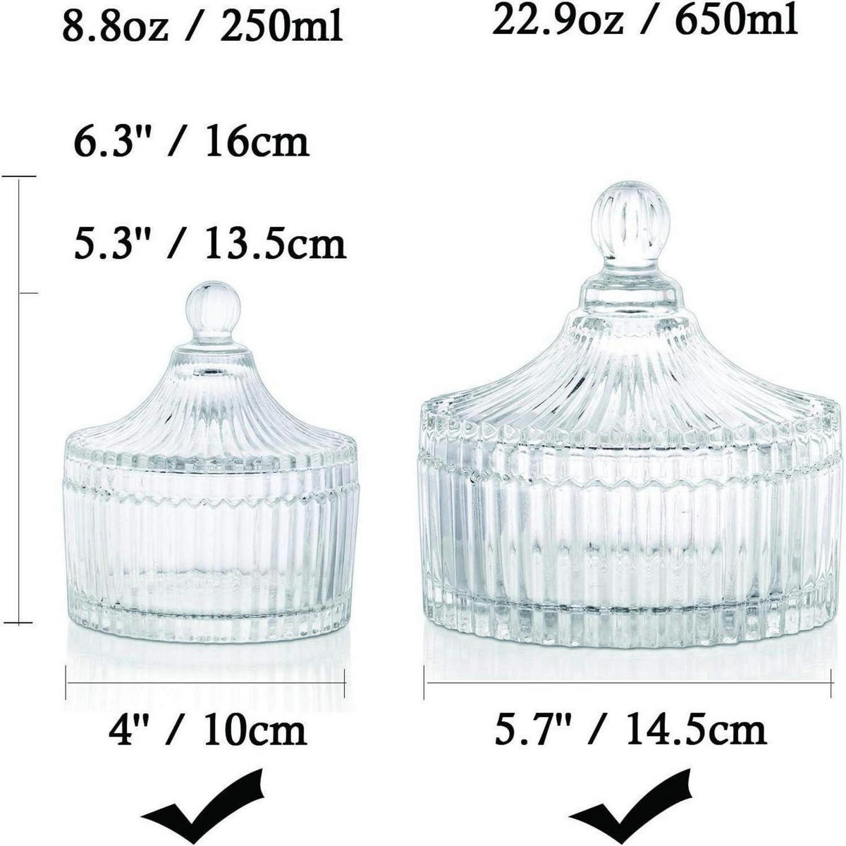 VORRATSGLÄSER 2-teiliges Set Glas Transparent - Multicolor, Glas (10/16/10cm)