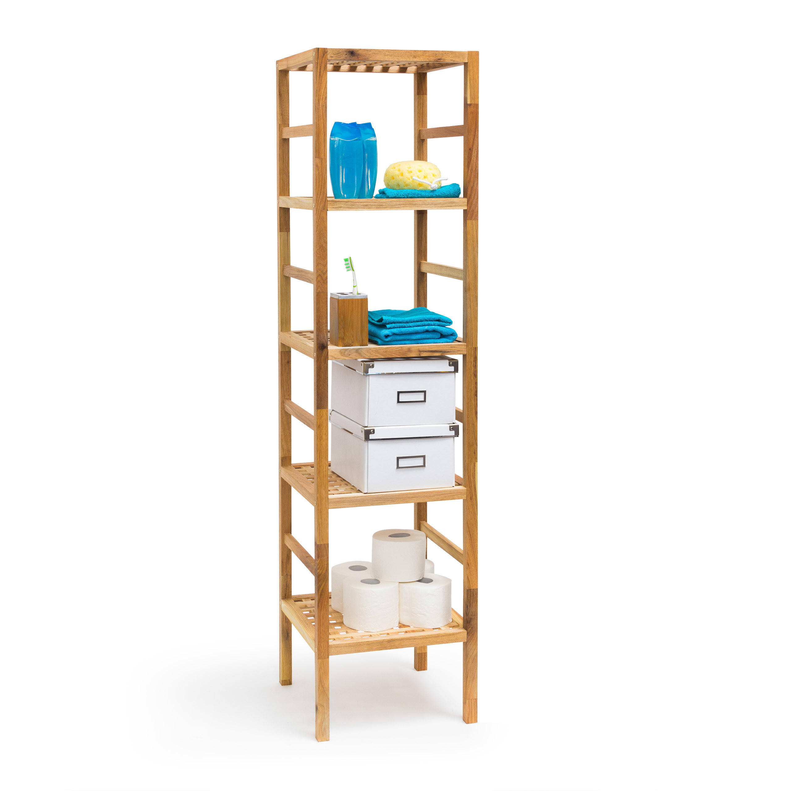 BADREGAL - Hellbraun, Holz (36/150/35.5cm) - Relaxdays