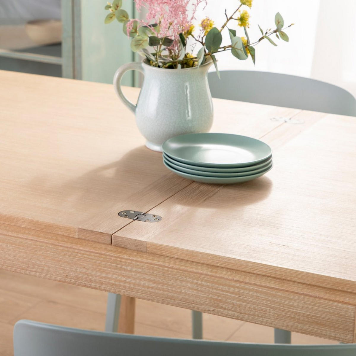 AUSZIEHBARER TISCH Dina Natürlich 90 - 180 cm x 78,5 cm - Naturfarben, Holzwerkstoff (90/90/78cm) - Klast Home