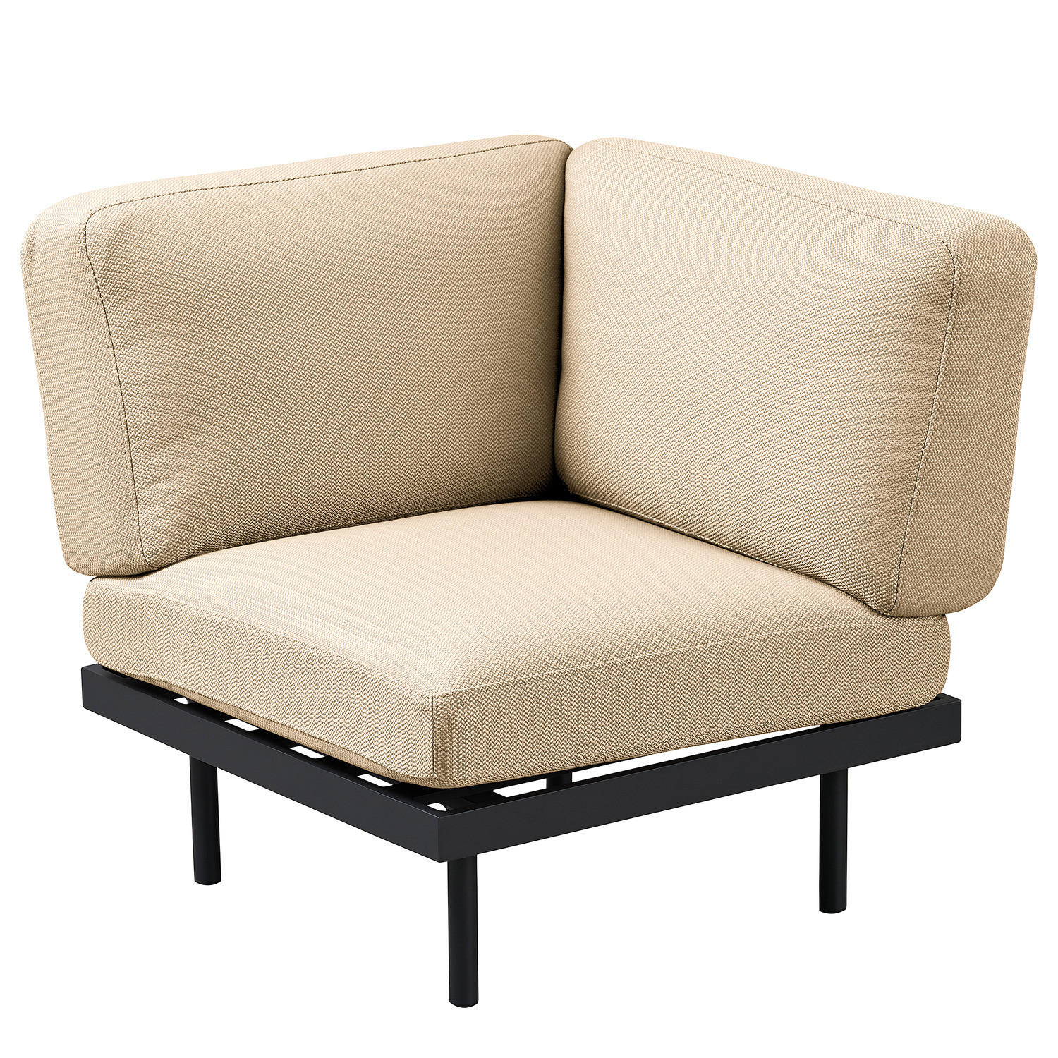 OUTDOOR-ECKELEMENT - Beige, Textil/Metall (84/83/84cm) - home24