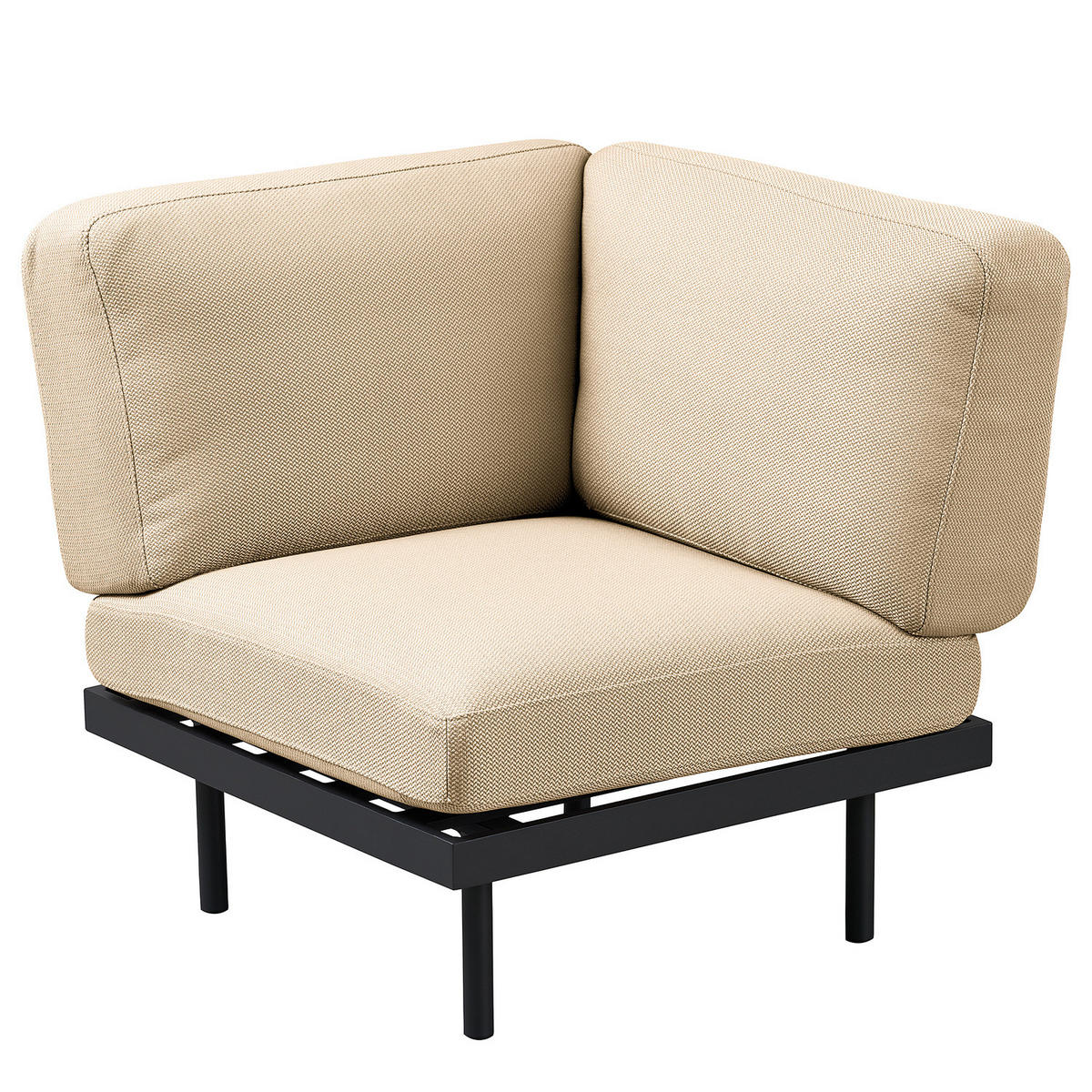 OUTDOOR-ECKELEMENT - Beige, Textil/Metall (84/83/84cm) - home24