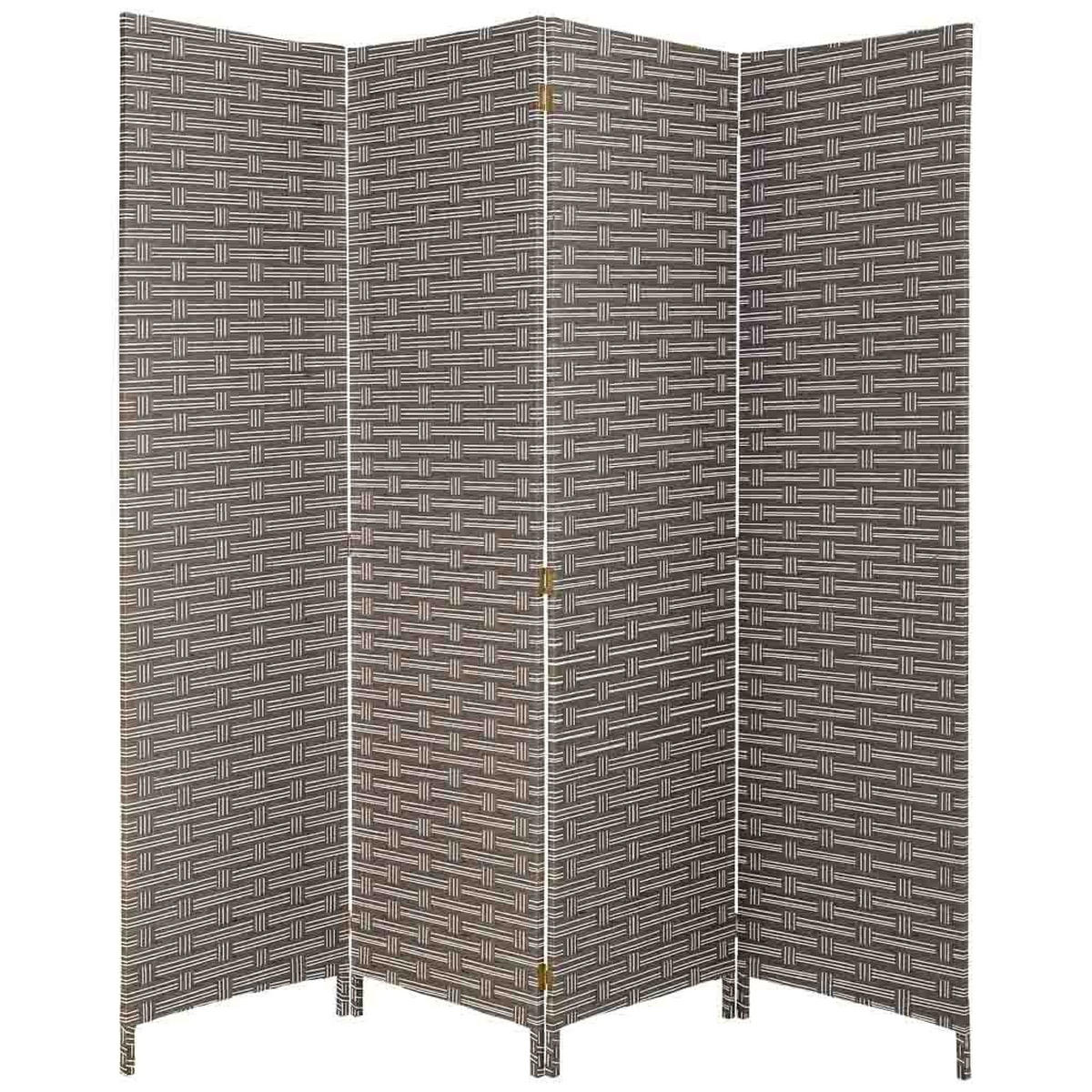 PARAVENT aus geflochtenem Papier mit 4 PANEELE, 3x180cm - Grau, Papier (200/180/3cm) - Wanderlust