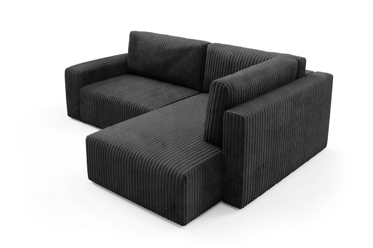 ECKSOFA Natalia Xl - Schwarz, Holzwerkstoff/Textil (245/182cm) - Fun Möbel
