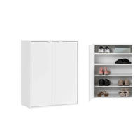 SCHUHSCHRANK Der Concierge - Weiß, Holzwerkstoff (74/95/36cm) - Mokebo