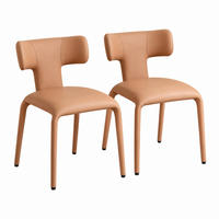 ESSSTUHL 2er-Set mit Rollen 53 x 53 x 78 cm Hellbraun - Hellbraun, Metall (53/78/53cm) - Meubliv
