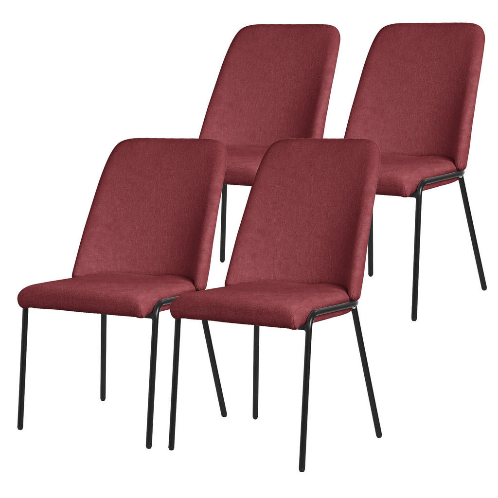 ML-DESIGN JÍDELNÍ ŽIDLE, sada 4 ks, červené s látkovým potahem