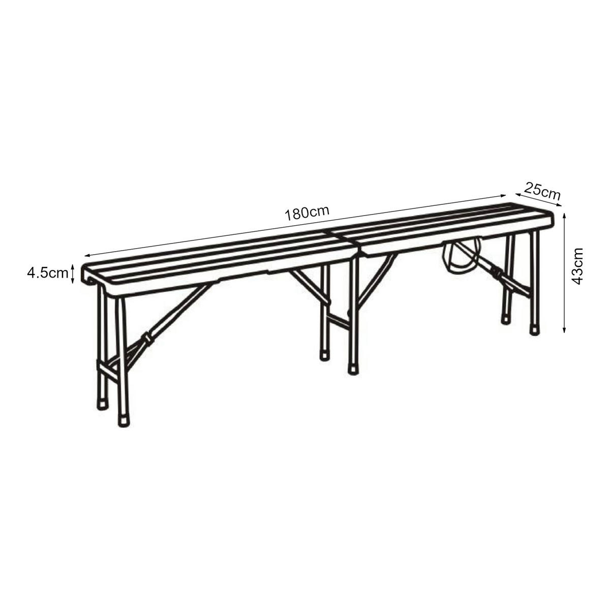 KLAPPBANK Lillestrøm - Dunkelbraun, Kunststoff/Metall (180/43/25cm) - [en.casa]