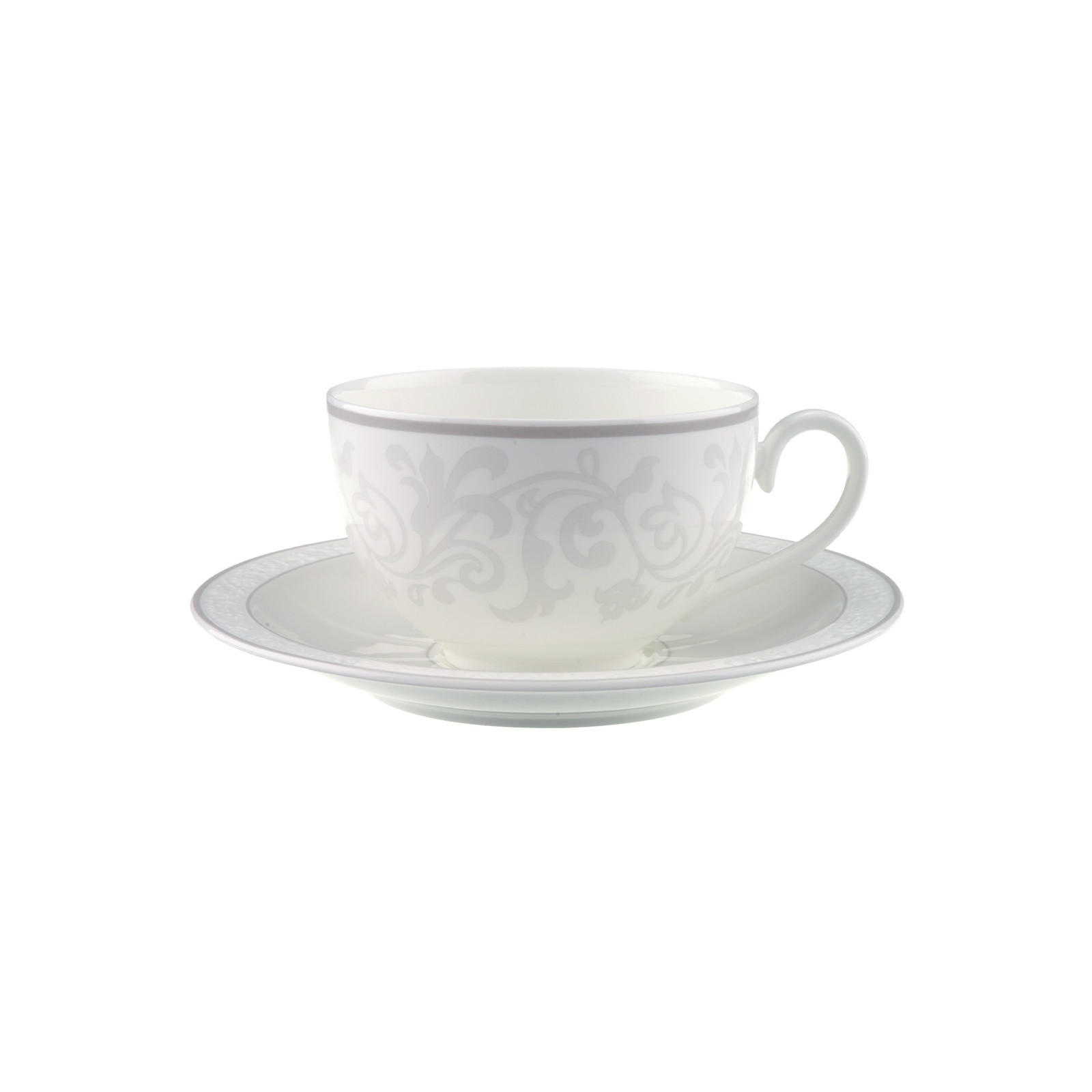 CAPPUCCINOTASSE MIT UNTERTASSE Gray Pearl weiß 310 ml - Weiß, Keramik (0.31L) - Villeroy & Boch