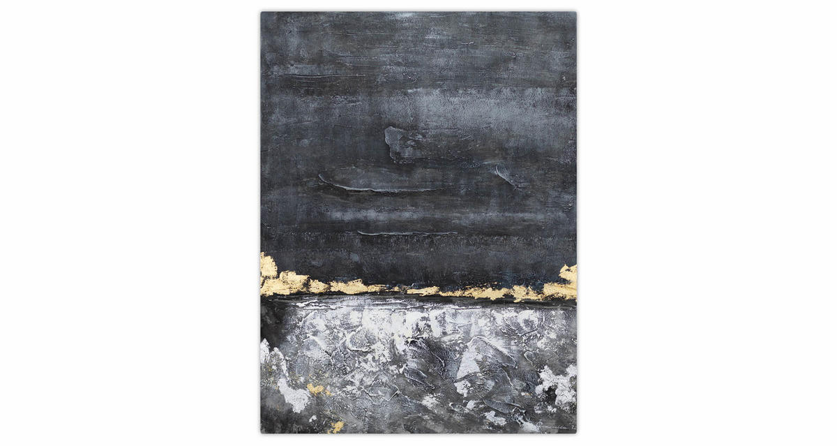 ACRYLBILD HANDGEMALT 75/100 cm - Schwarz/Grau, Holz/Textil (2.7/100cm) - KUNSTLOFT