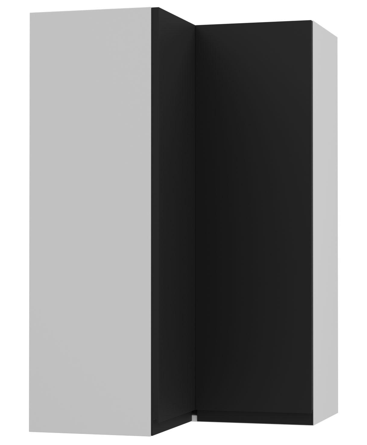 ECKHÄNGESCHRANK Avellino W14/60 Weiß / Schwarz Acryl Matt 60 / 60 / 96cm - Schwarz/Weiß, Holz/Holzwerkstoff (60/96/60cm) - Feldmann-Wohnen