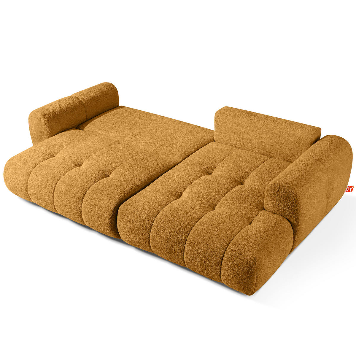 ECKSOFA RECHTS LIRA, Honigfarben, Bouclé - Honig, Holz/Holzwerkstoff (295/112cm) - KONSIMO®