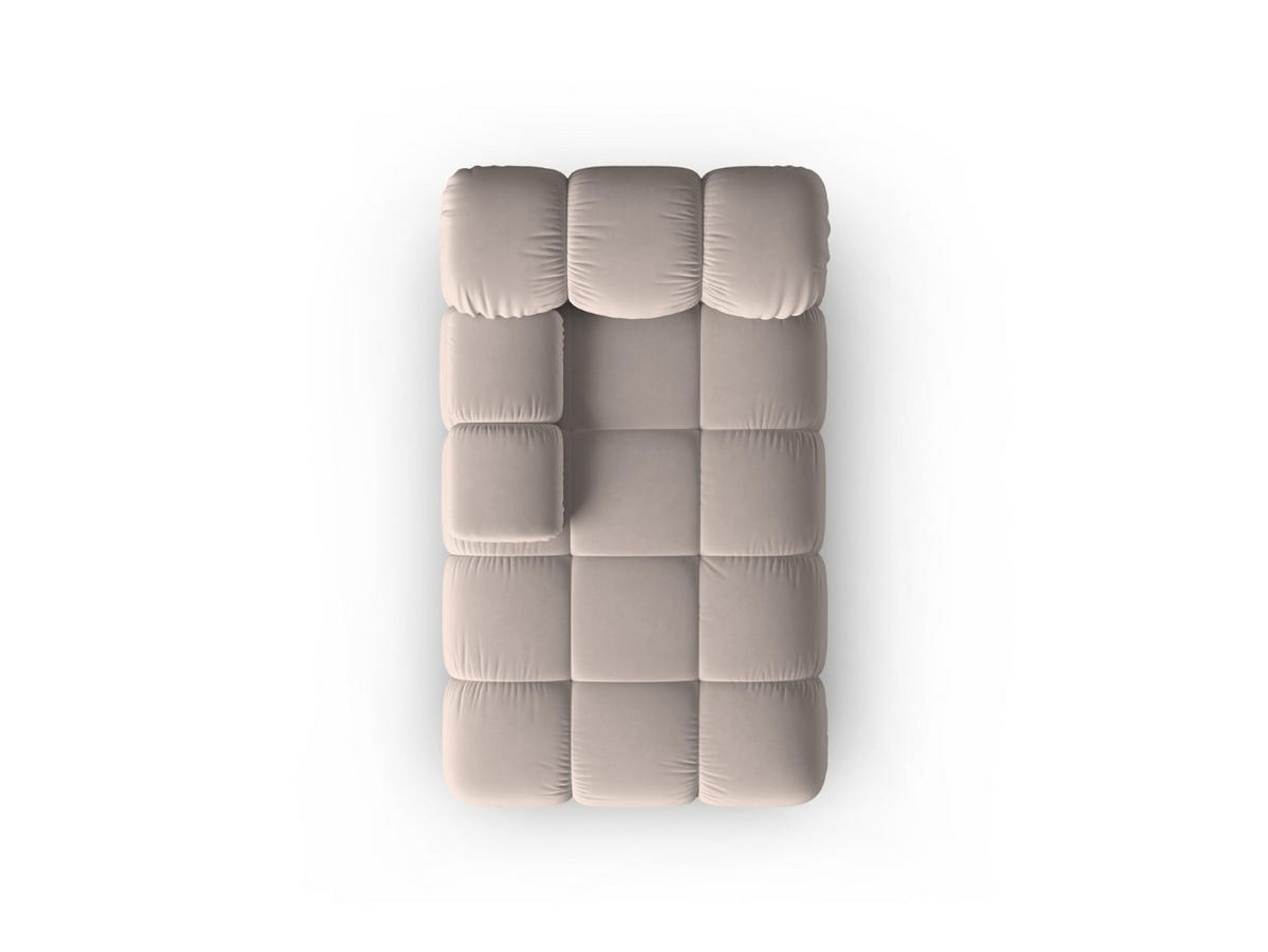 CHAISELONGUE links Bellis aus Samt beige - Beige, Textil (97/62/157cm) - Micadoni