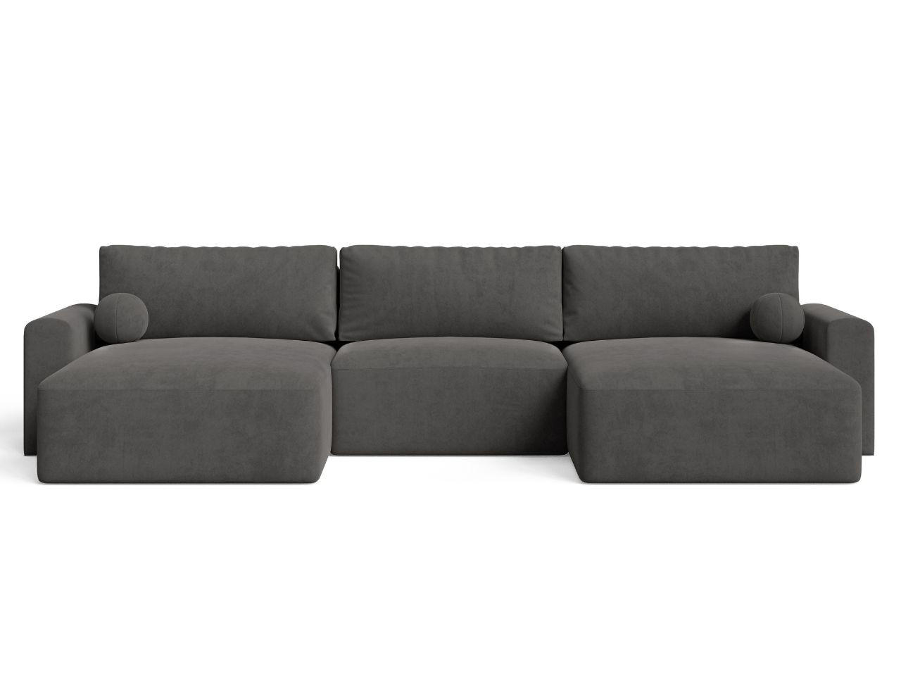 ECKSOFA U Aurora Dunkelgrau - Dunkelgrau, Holz/Textil (369/145cm) - Graingold