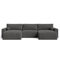 ECKSOFA U Aurora Dunkelgrau - Dunkelgrau, Holz/Textil (369/145cm) - Graingold