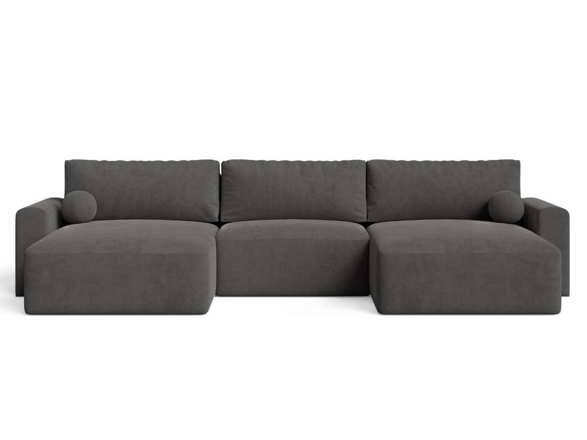 ECKSOFA U Aurora Dunkelgrau - Dunkelgrau, Holz/Textil (369/145cm) - Graingold